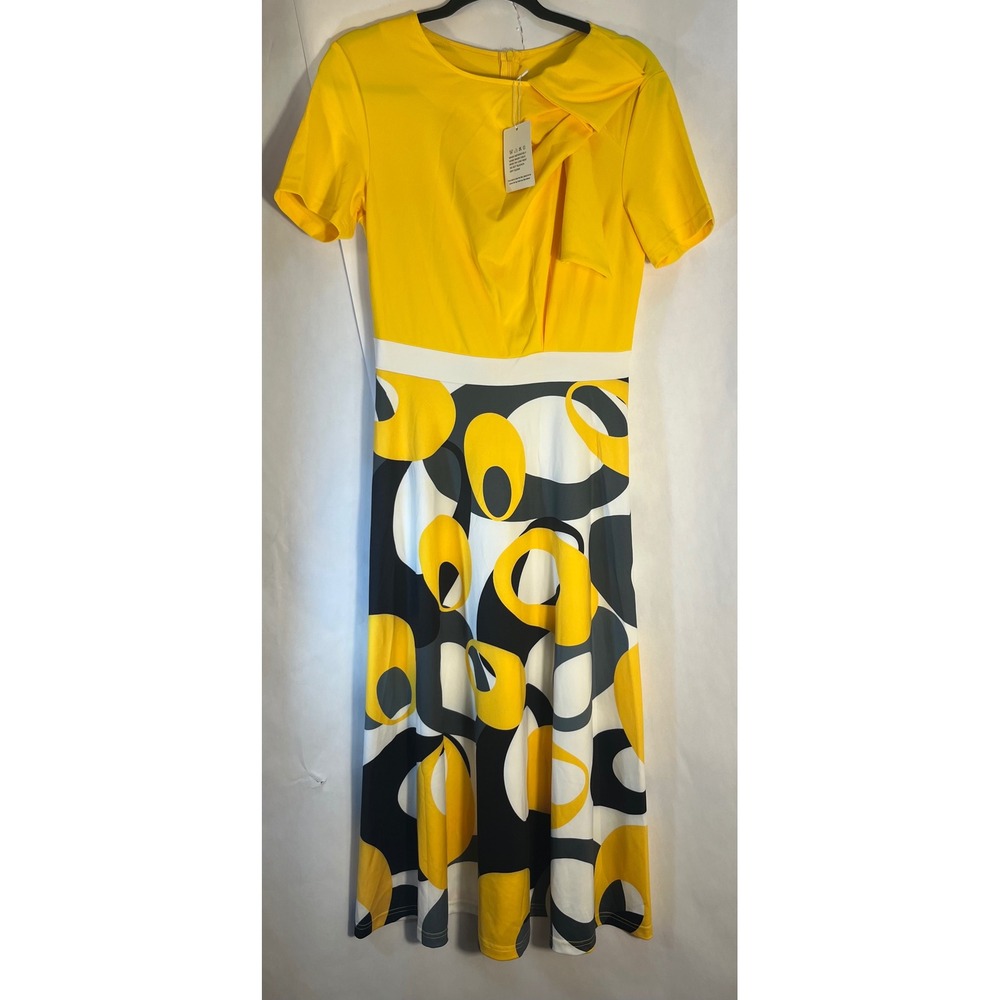 PaladMom‎ Yellow Brown White Dress Size Medium